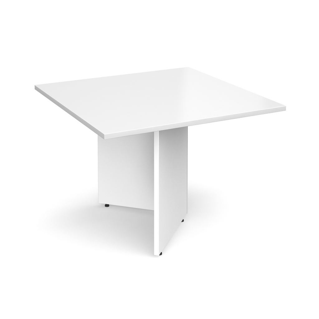 Picture of Arrow head leg square extension table 1000mm x 1000mm - white