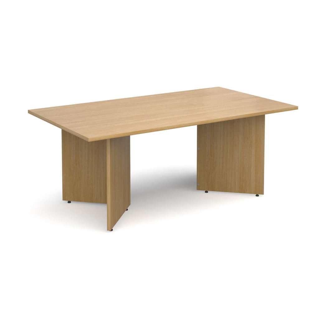 Picture of Arrow head leg rectangular boardroom table 1800mm x 1000mm - oak