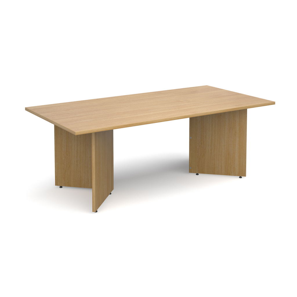 Picture of Arrow head leg rectangular boardroom table 2000mm x 1000mm - oak