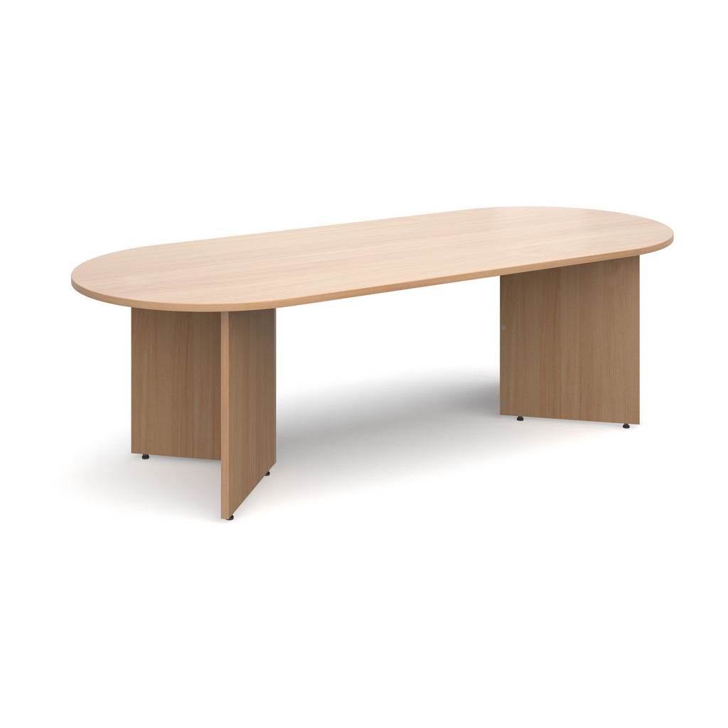 Picture of Arrow head leg radial end boardroom table 2400mm x 1000mm - beech
