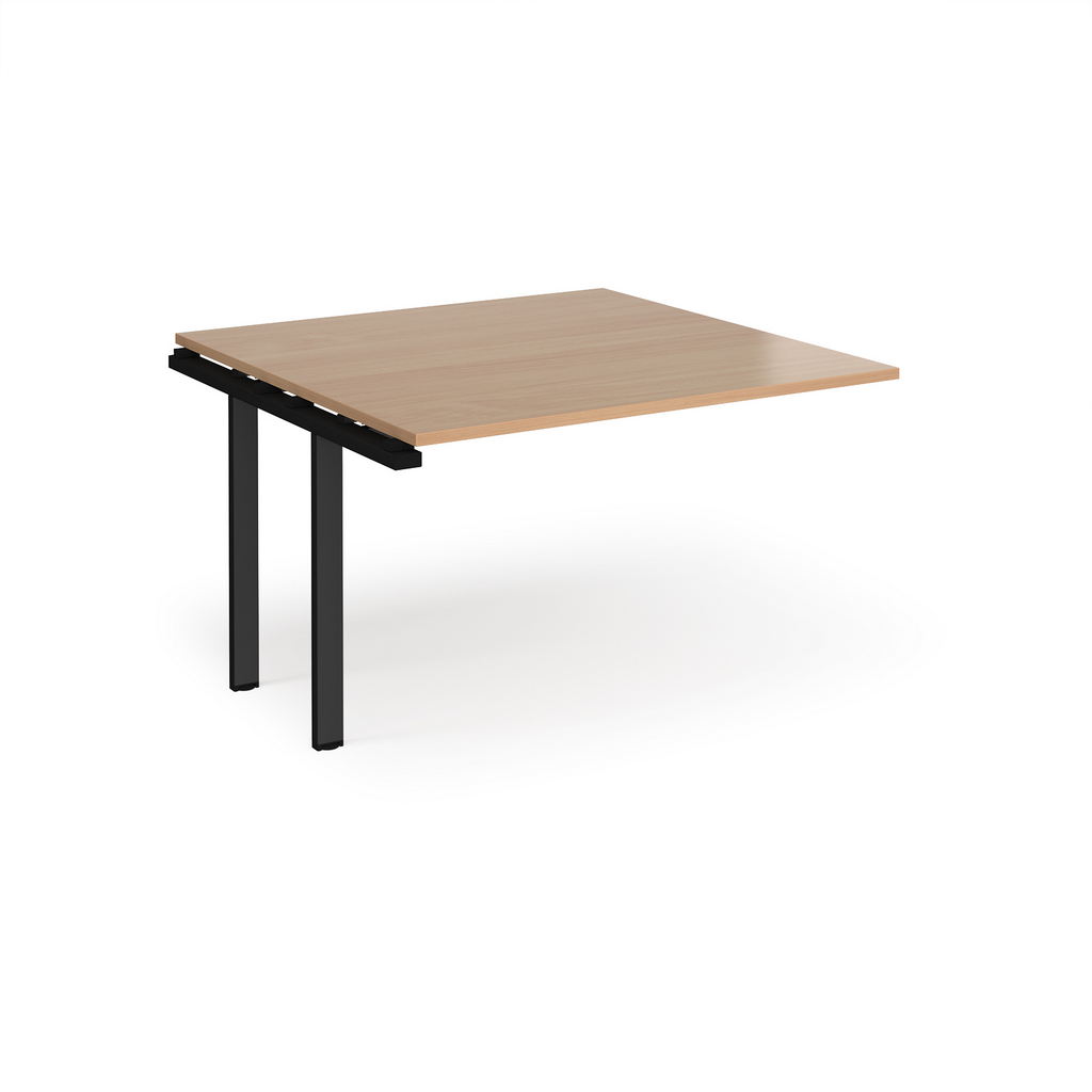 Picture of Adapt boardroom table add on unit 1200mm x 1200mm - black frame, beech top