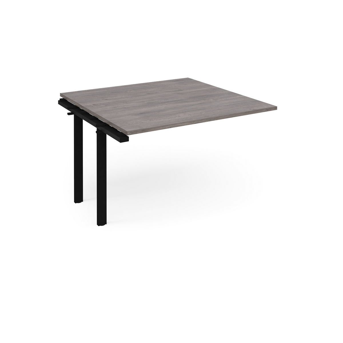 Picture of Adapt boardroom table add on unit 1200mm x 1200mm - black frame, grey oak top