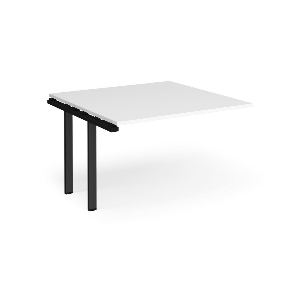 Picture of Adapt boardroom table add on unit 1200mm x 1200mm - black frame, white top