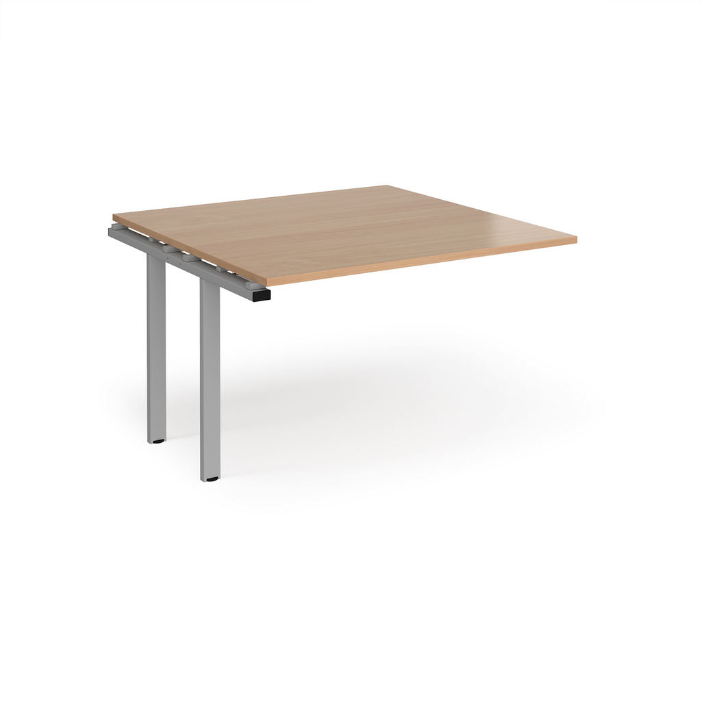 Picture of Adapt boardroom table add on unit 1200mm x 1200mm - silver frame, beech top