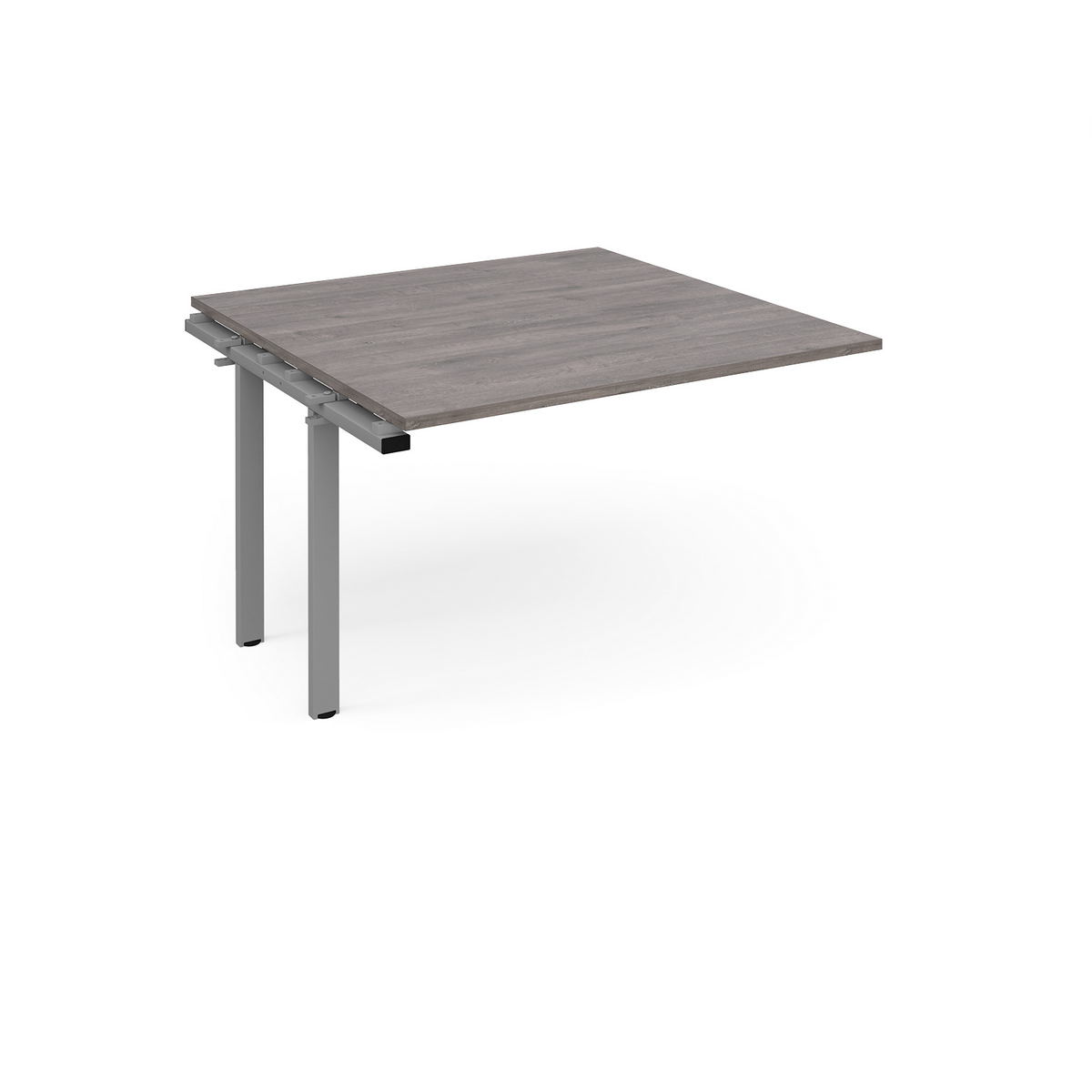 Picture of Adapt boardroom table add on unit 1200mm x 1200mm - silver frame, grey oak top