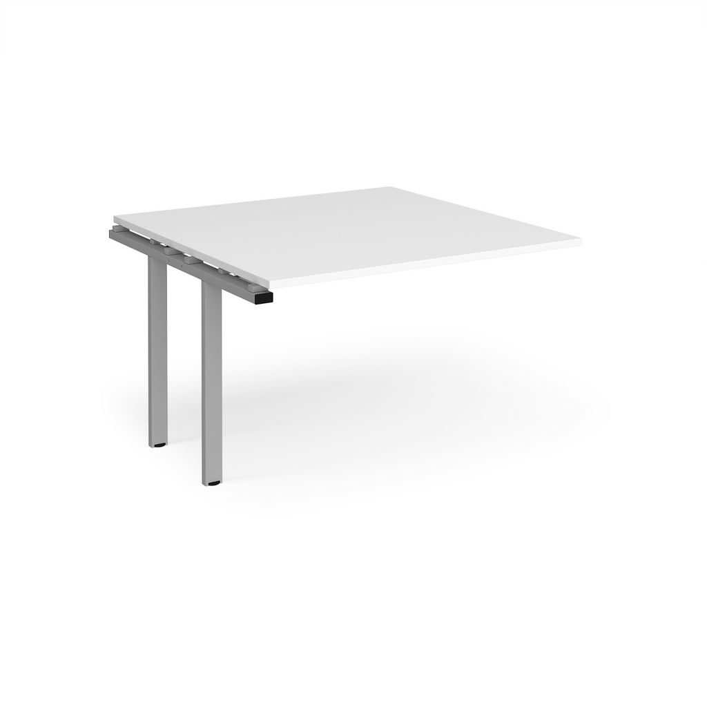 Picture of Adapt boardroom table add on unit 1200mm x 1200mm - silver frame, white top