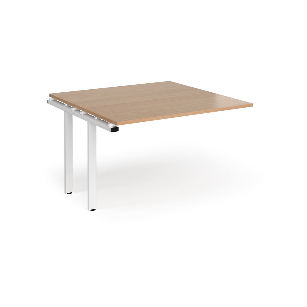 Picture of Adapt boardroom table add on unit 1200mm x 1200mm - white frame, beech top