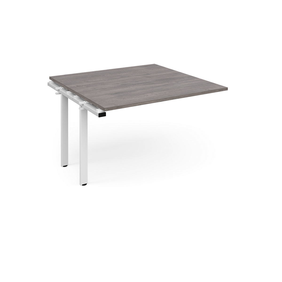 Picture of Adapt boardroom table add on unit 1200mm x 1200mm - white frame, grey oak top