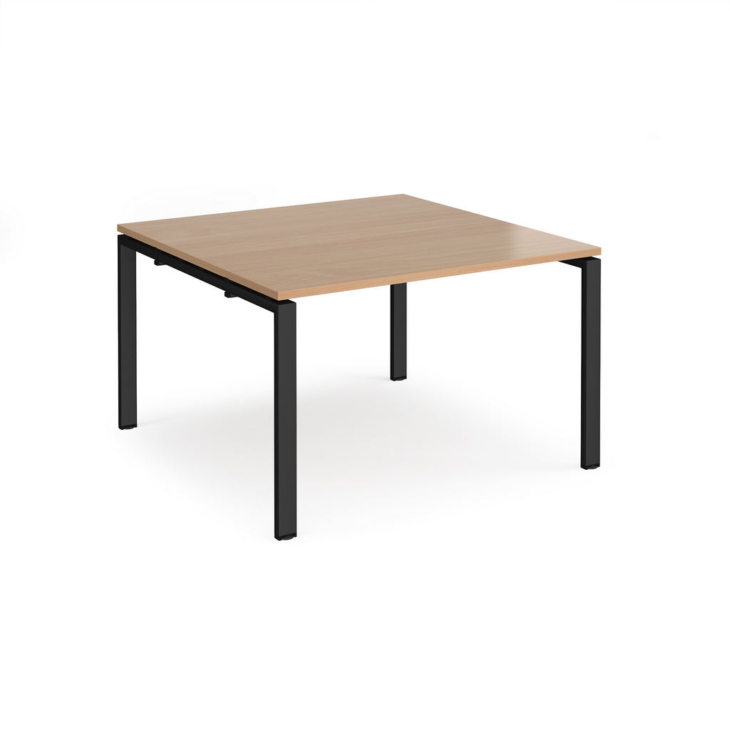Picture of Adapt square boardroom table 1200mm x 1200mm - black frame, beech top