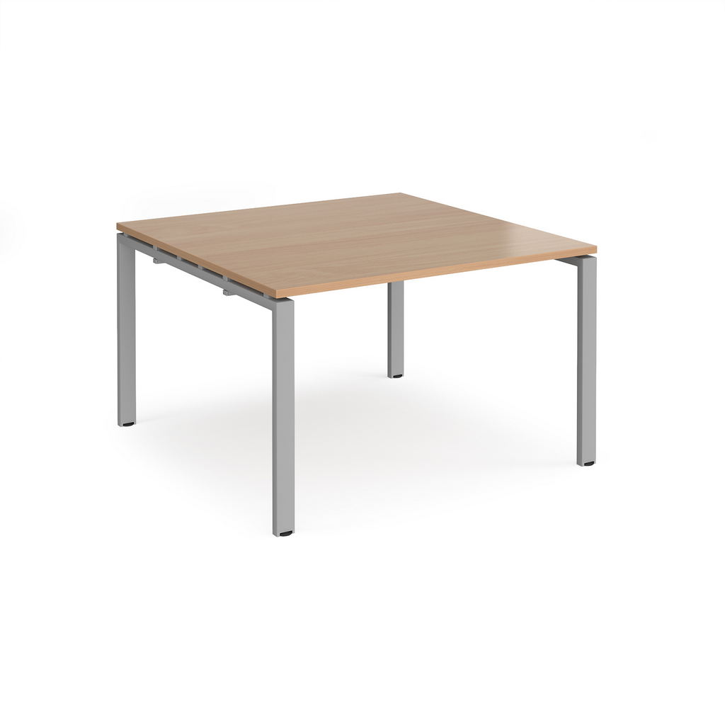 Picture of Adapt square boardroom table 1200mm x 1200mm - silver frame, beech top