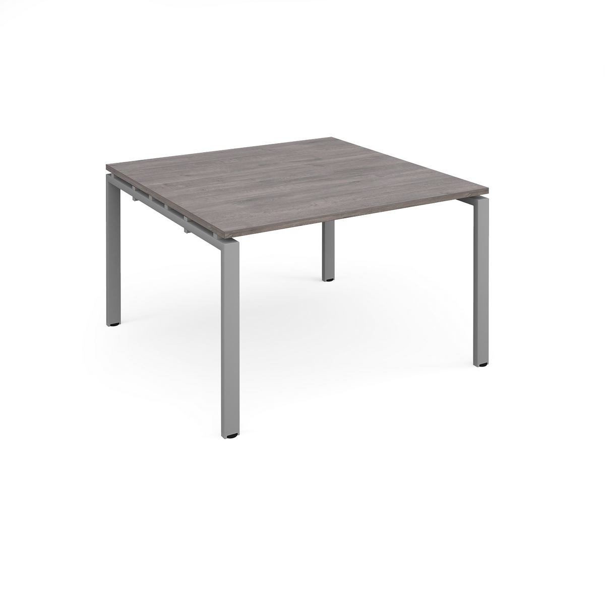 Picture of Adapt square boardroom table 1200mm x 1200mm - silver frame, grey oak top