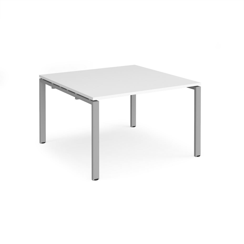 Picture of Adapt square boardroom table 1200mm x 1200mm - silver frame, white top