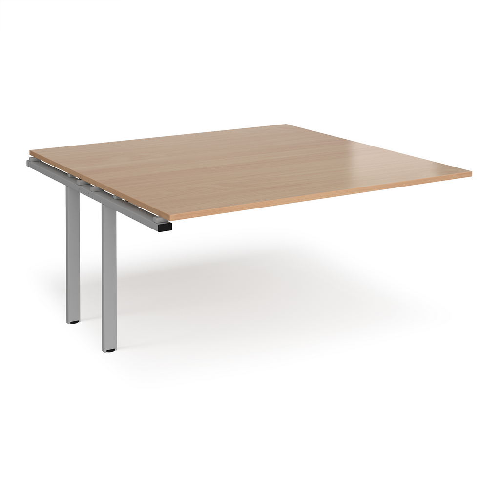 Picture of Adapt boardroom table add on unit 1600mm x 1600mm - silver frame, beech top