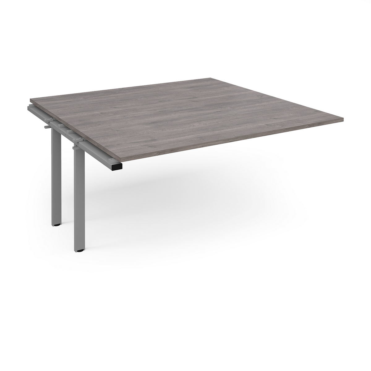 Picture of Adapt boardroom table add on unit 1600mm x 1600mm - silver frame, grey oak top