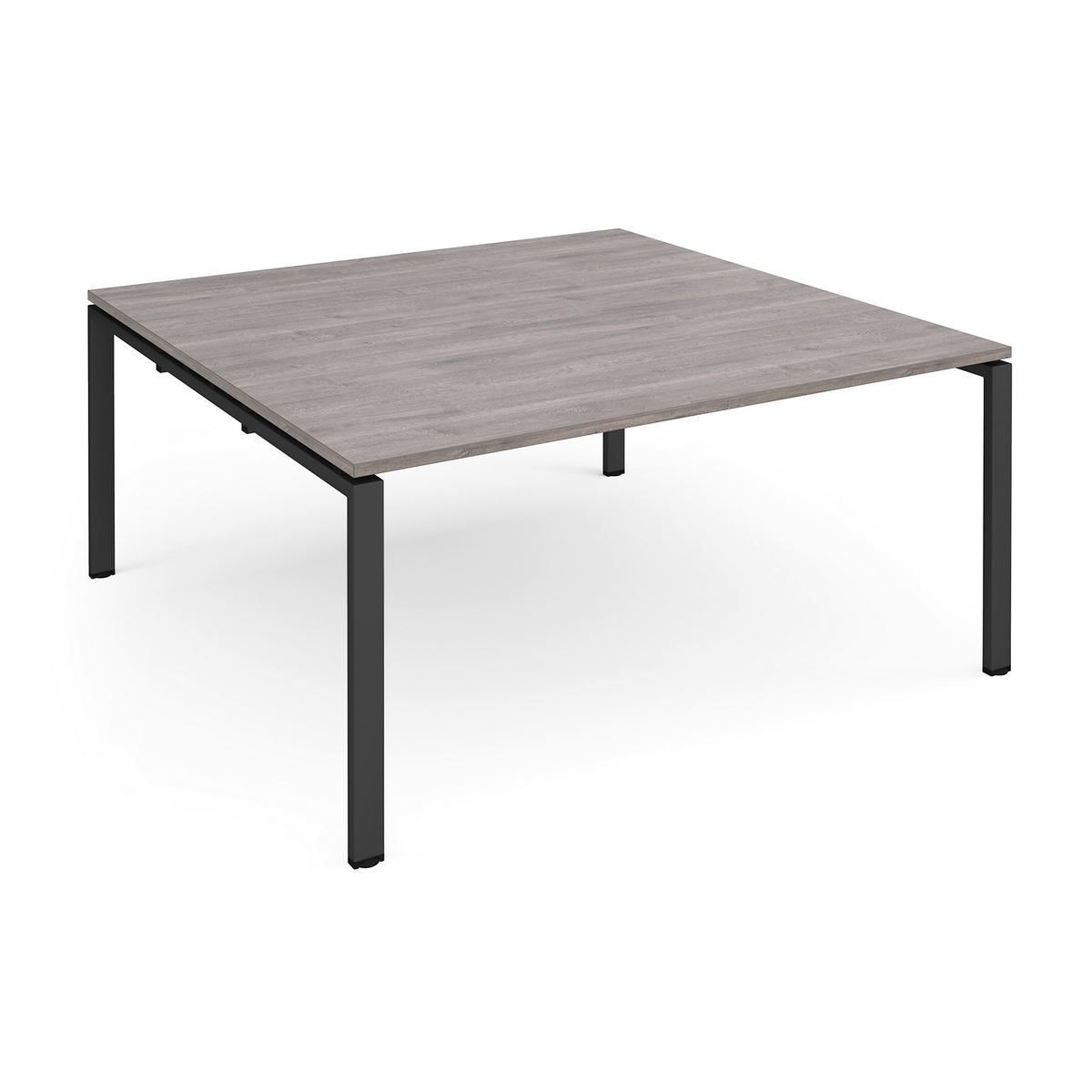 Picture of Adapt square boardroom table 1600mm x 1600mm - black frame, grey oak top