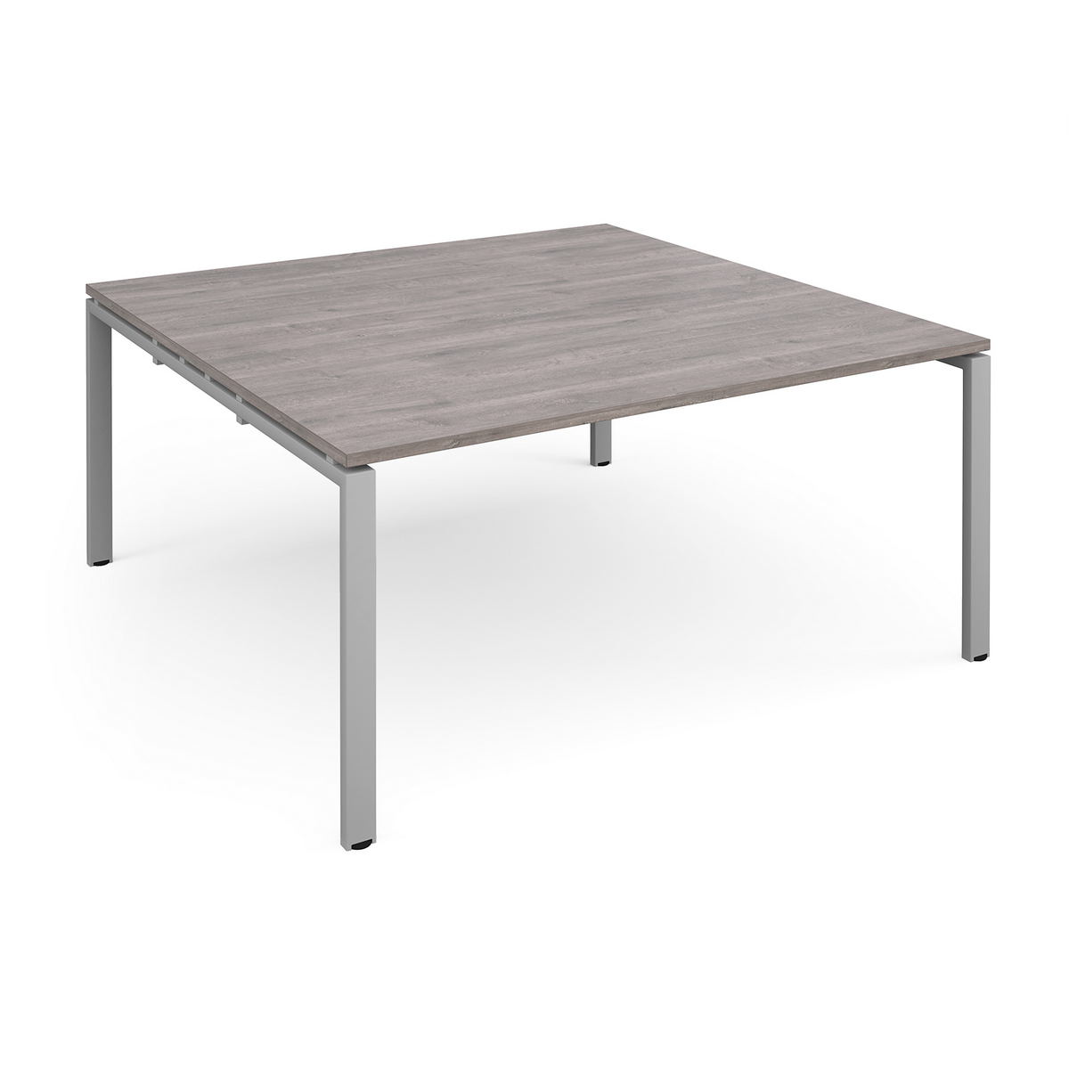 Picture of Adapt square boardroom table 1600mm x 1600mm - silver frame, grey oak top