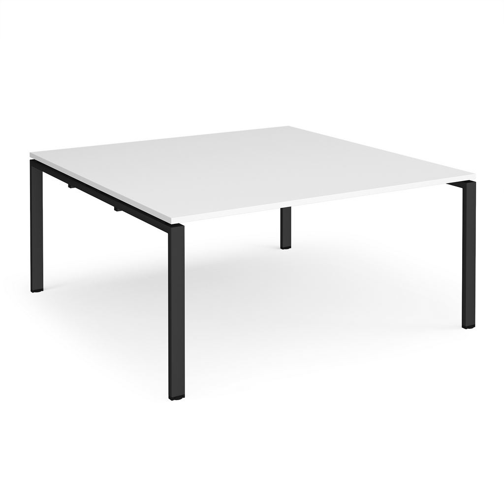 Picture of Adapt boardroom table starter unit 1600mm x 1600mm - black frame, white top