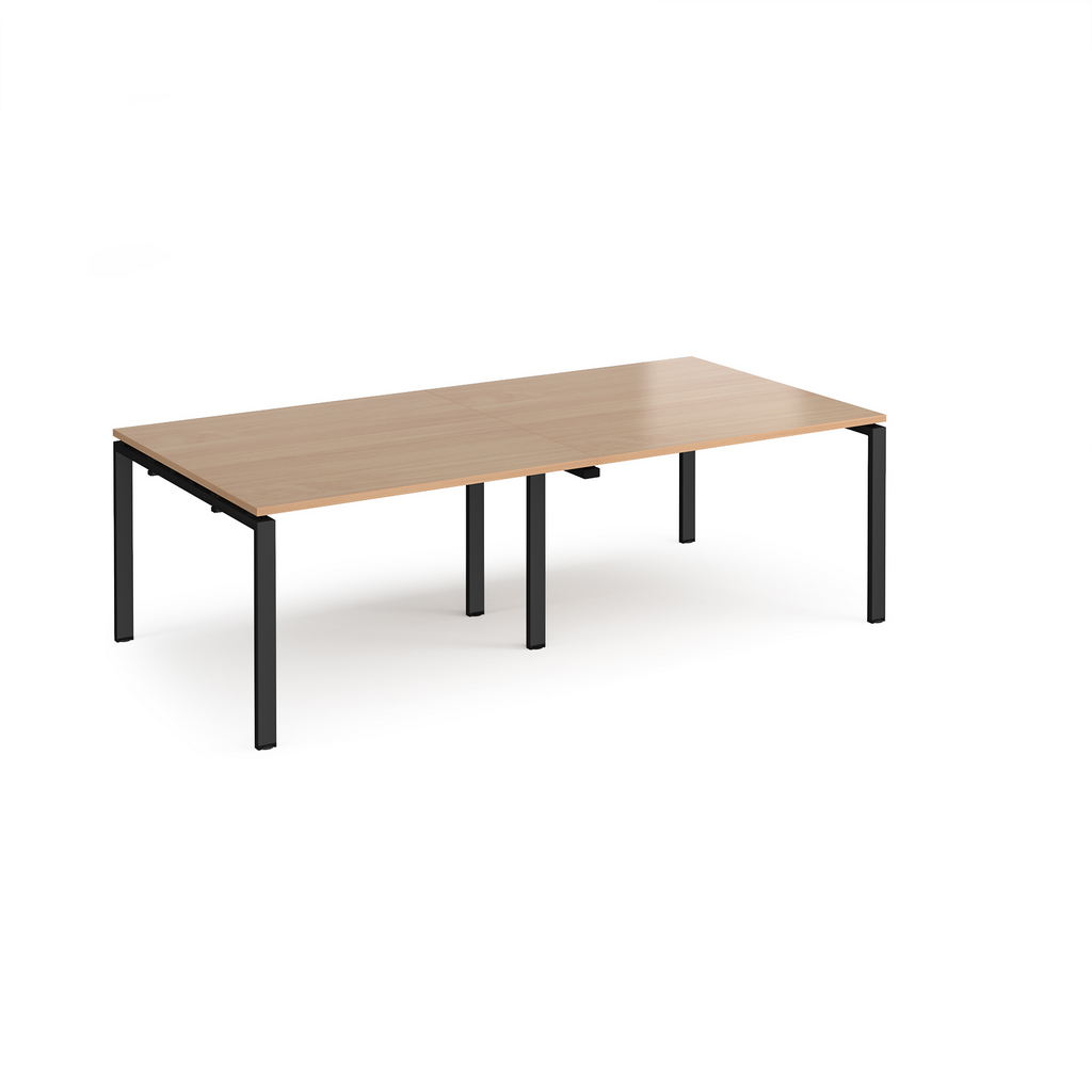 Picture of Adapt rectangular boardroom table 2400mm x 1200mm - black frame, beech top