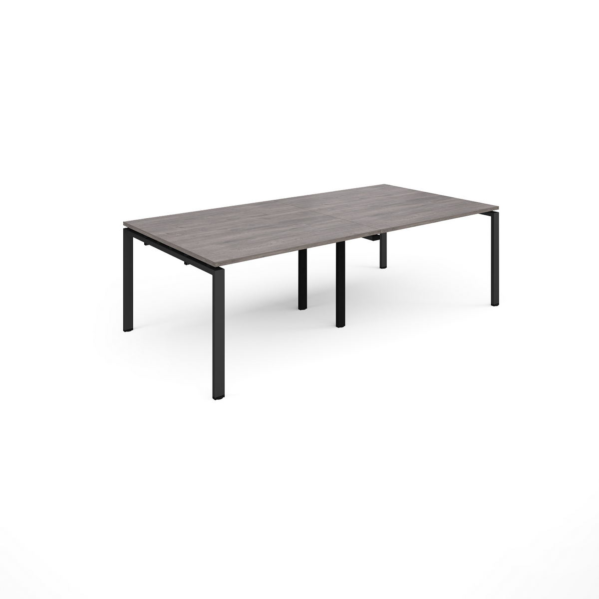 Picture of Adapt rectangular boardroom table 2400mm x 1200mm - black frame, grey oak top