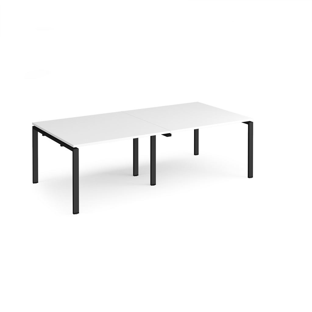 Picture of Adapt rectangular boardroom table 2400mm x 1200mm - black frame, white top