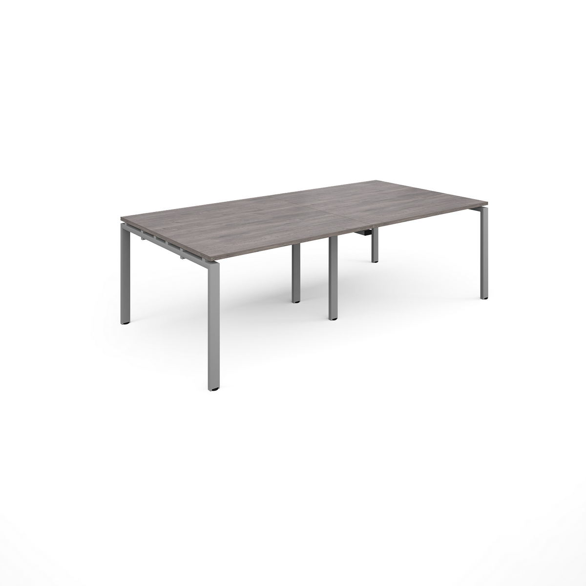 Picture of Adapt rectangular boardroom table 2400mm x 1200mm - silver frame, grey oak top