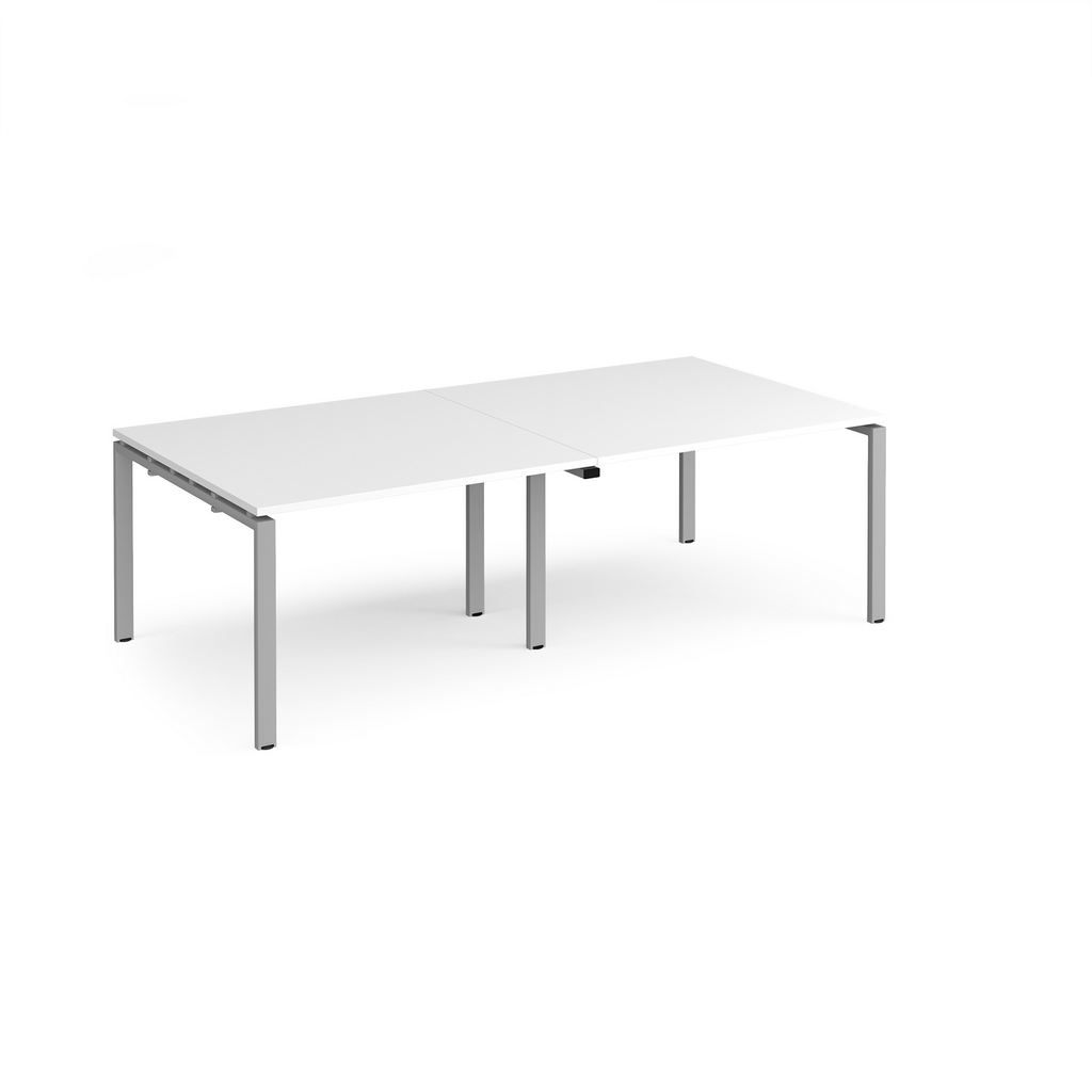 Picture of Adapt rectangular boardroom table 2400mm x 1200mm - silver frame, white top