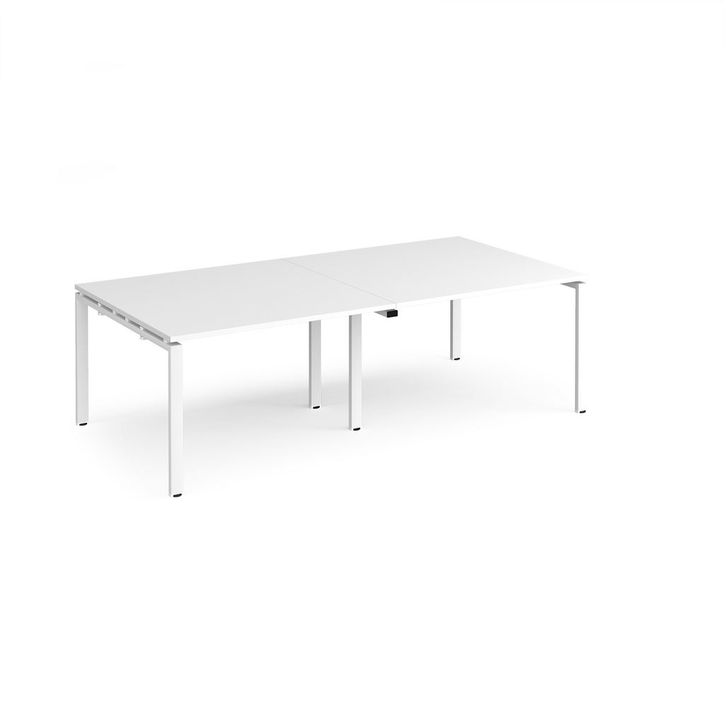 Picture of Adapt rectangular boardroom table 2400mm x 1200mm - white frame, white top