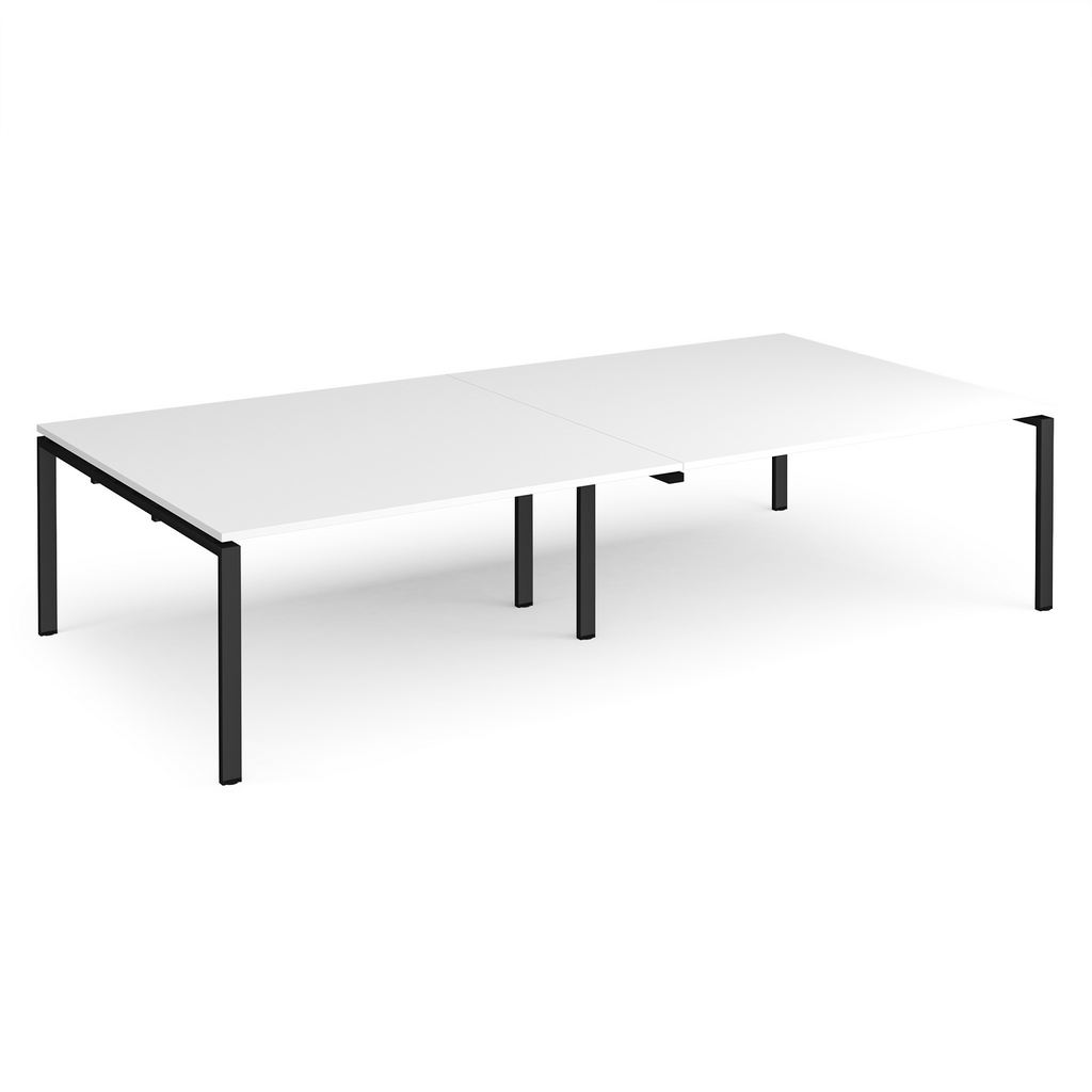 Picture of Adapt rectangular boardroom table 3200mm x 1600mm - black frame, white top