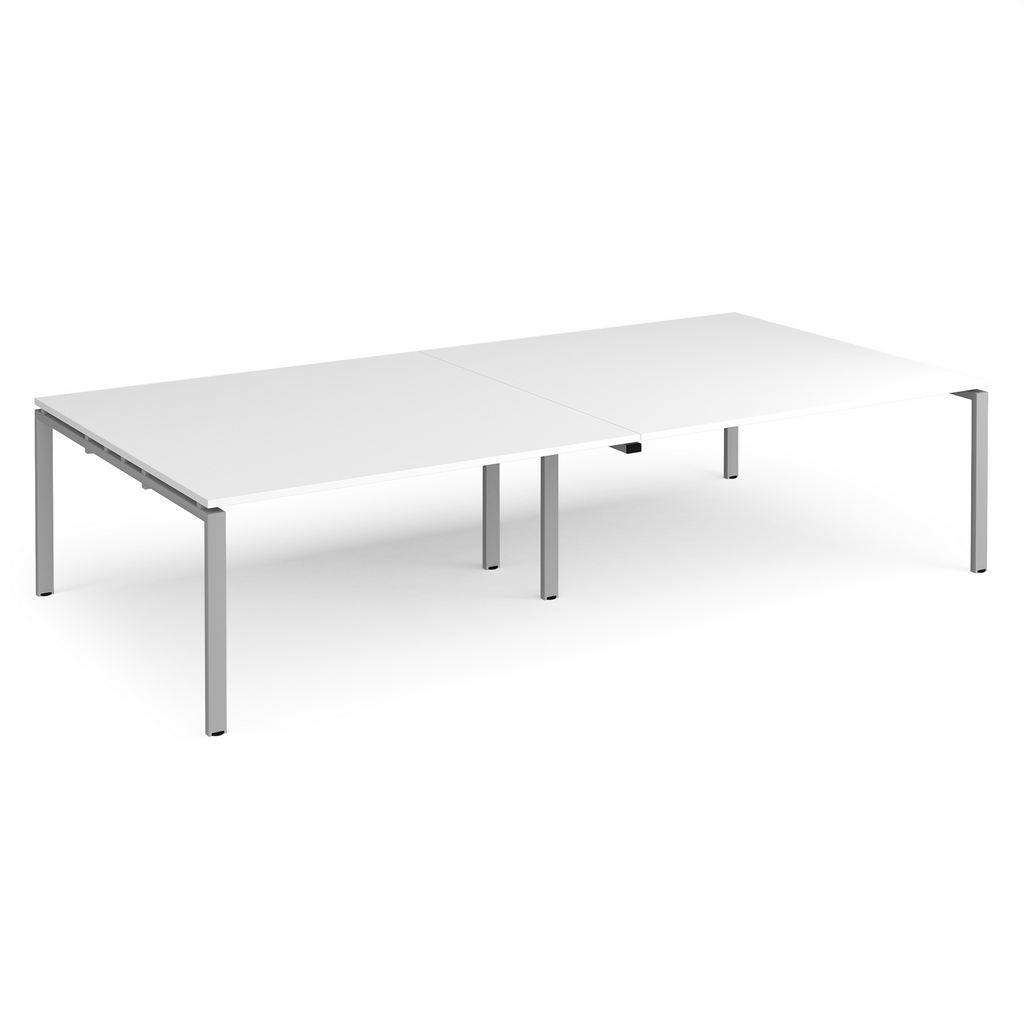 Picture of Adapt rectangular boardroom table 3200mm x 1600mm - silver frame, white top