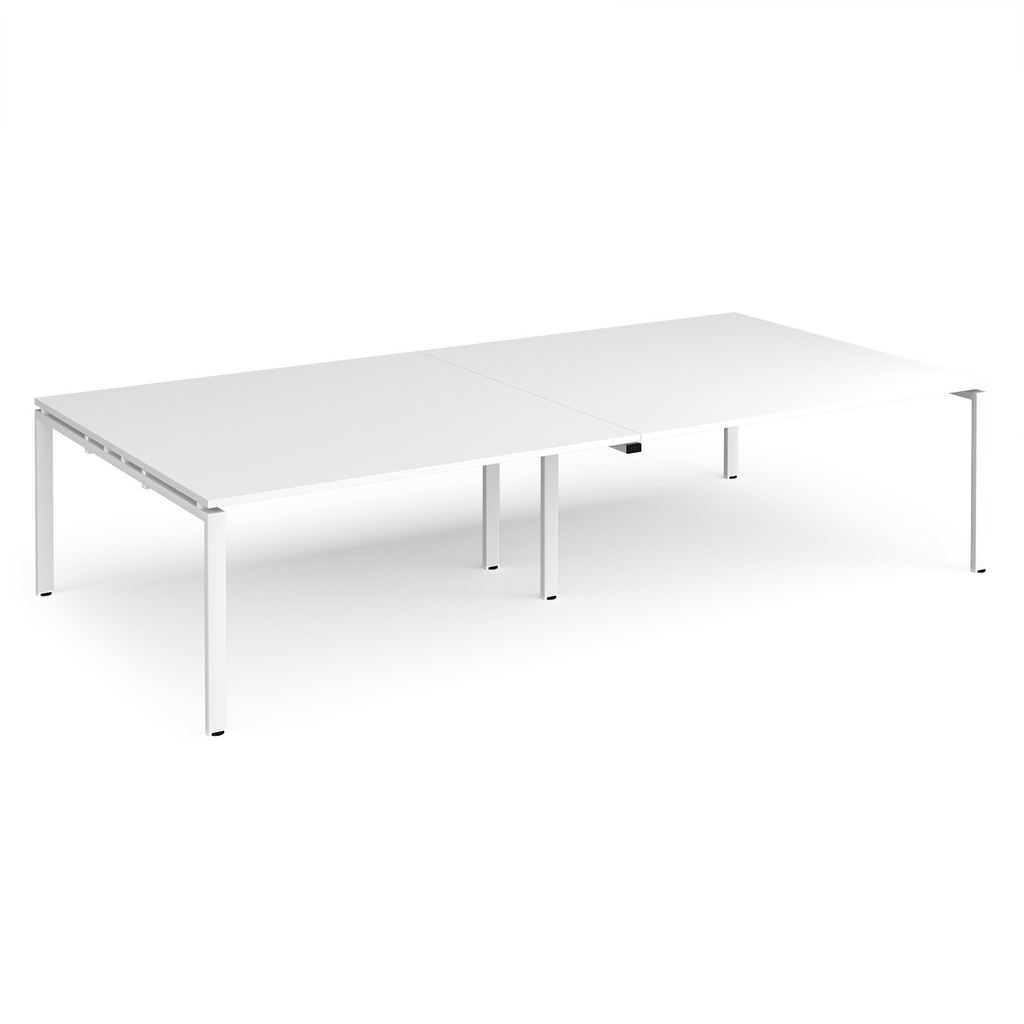 Picture of Adapt rectangular boardroom table 3200mm x 1600mm - white frame, white top