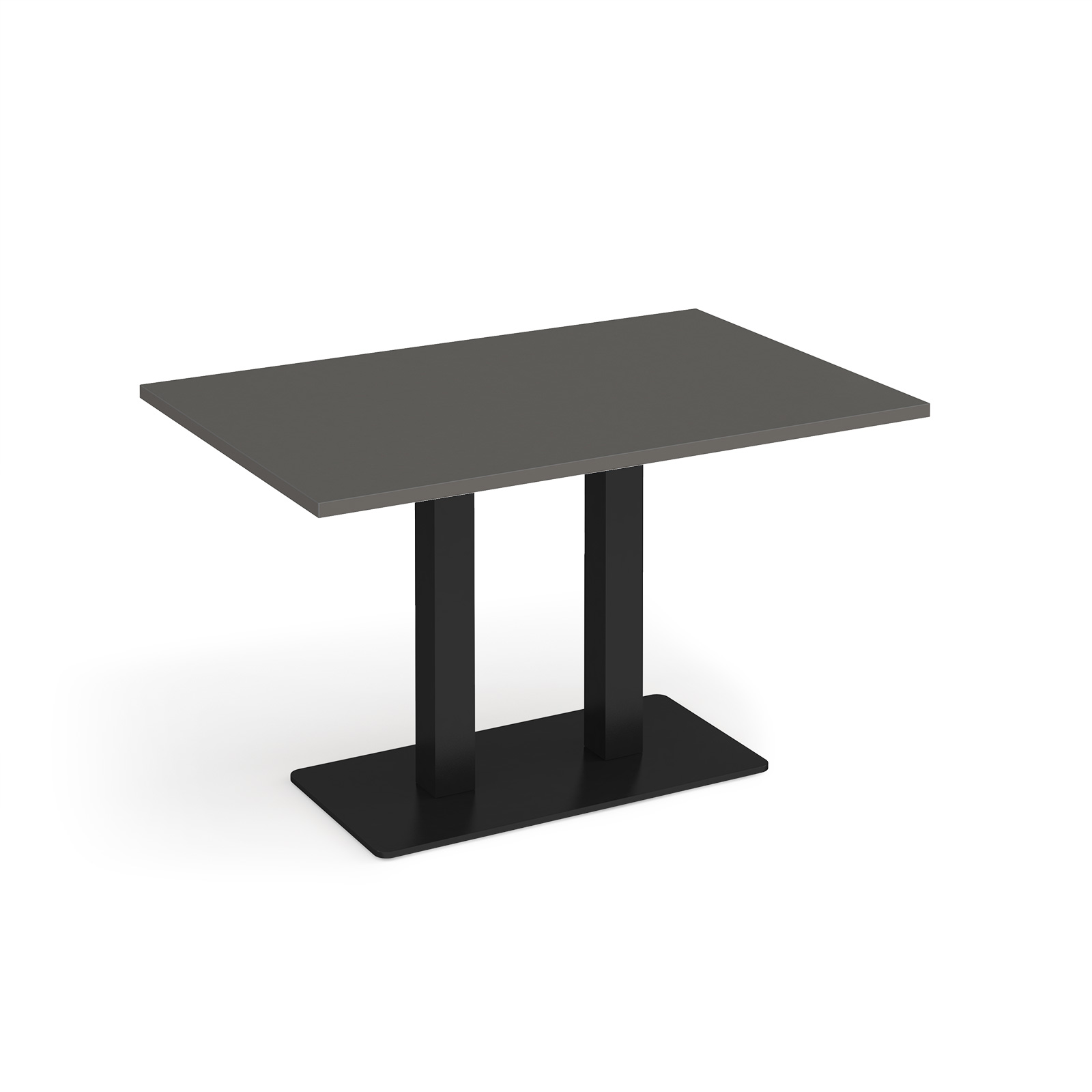 Picture of Eros rectangular dining table with flat black rectangular base and twin uprights 1200mm x 800mm - Onyx Grey