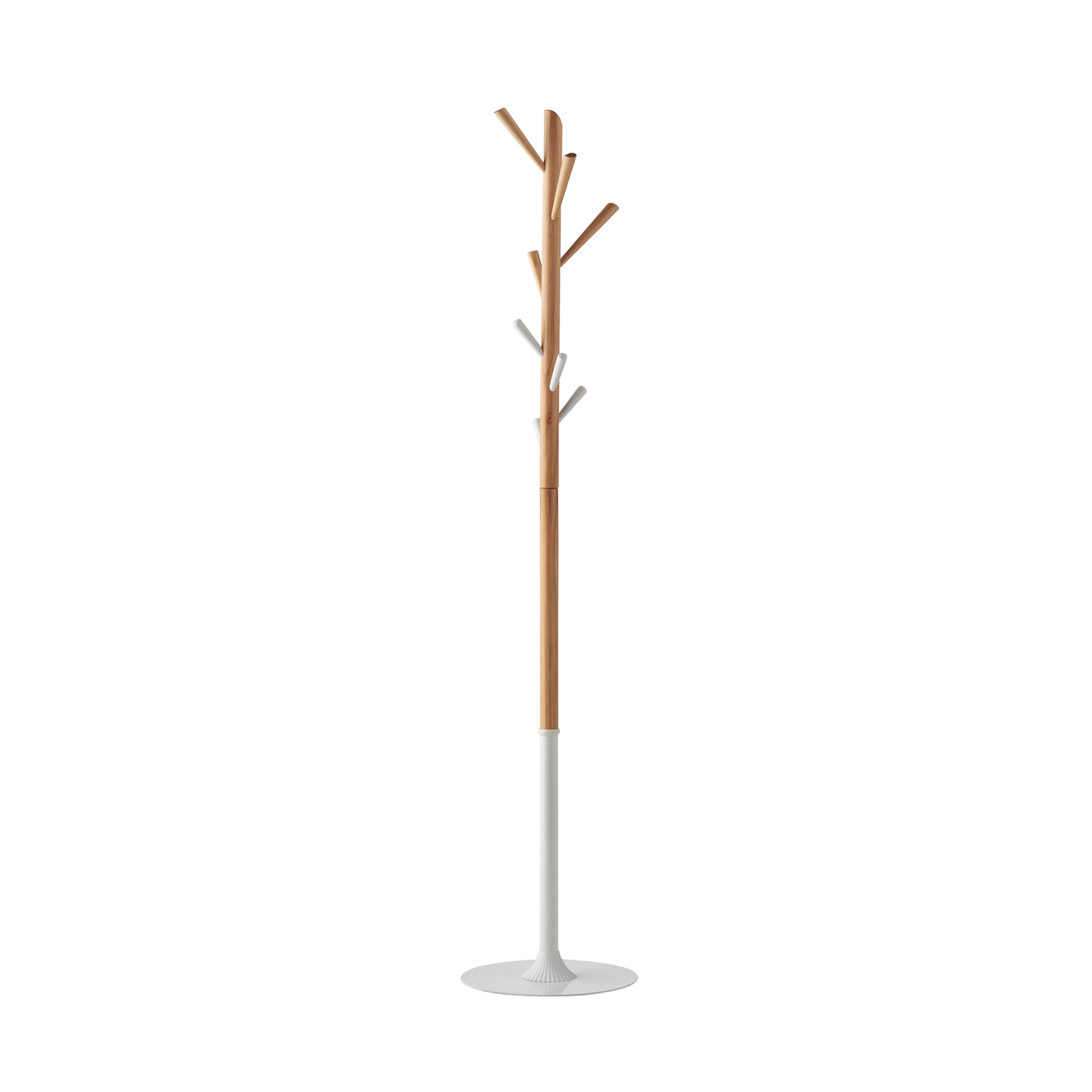 Picture of Elara coat stand with 8 coat hooks - White & Oak