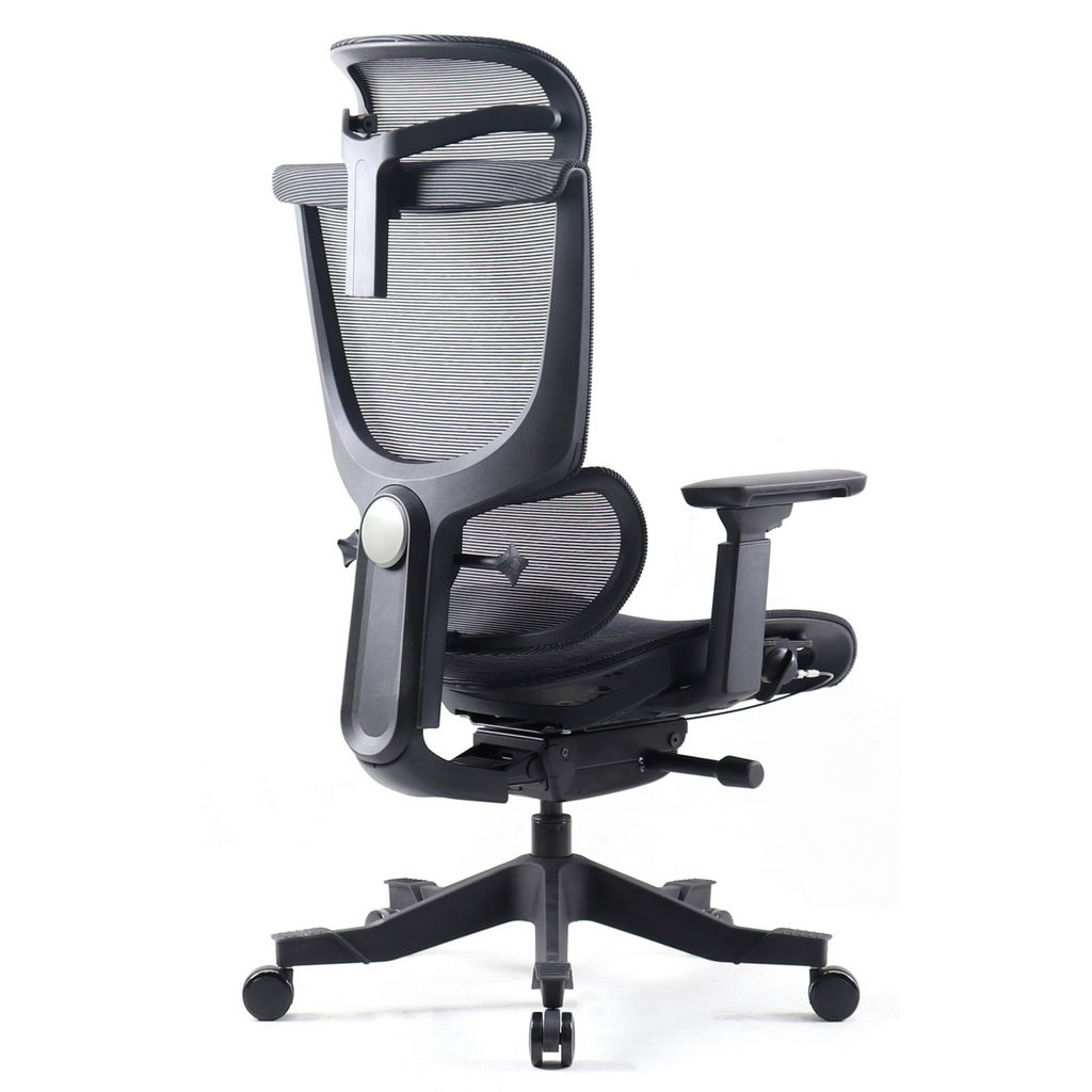 Picture of Elise black mesh back operator chair with headrest and black mesh seat