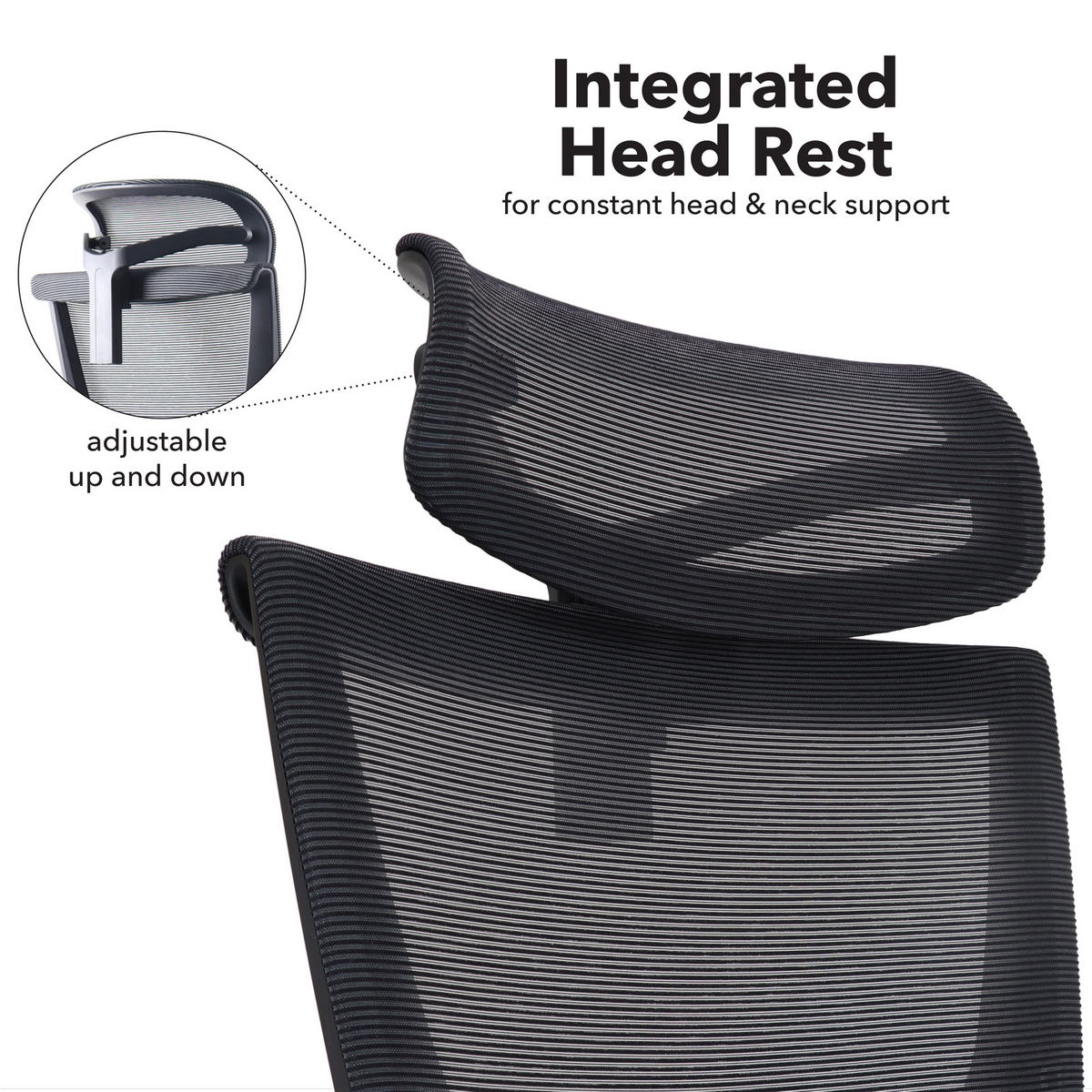 Picture of Elise black mesh back operator chair with headrest and black mesh seat