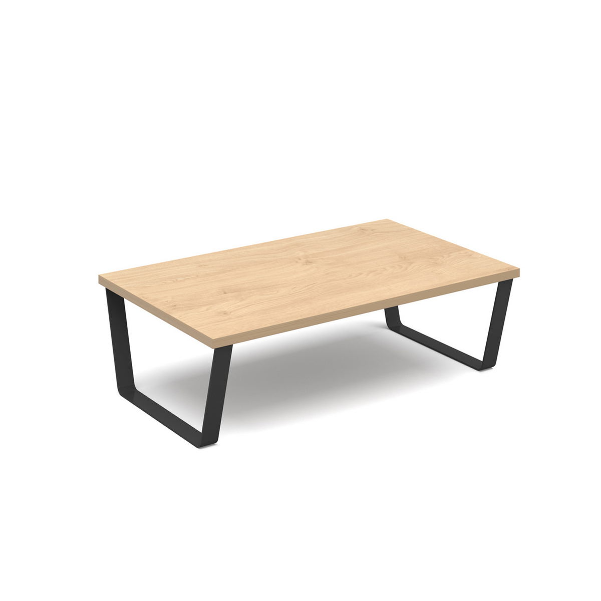 Picture of Encore modular large coffee table with black sled frame - Kendal oak