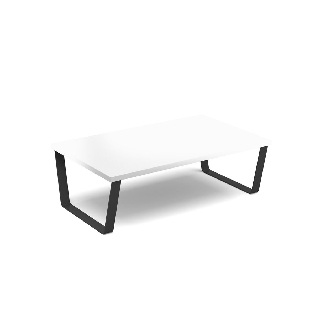 Picture of Encore modular large coffee table with black sled frame - white