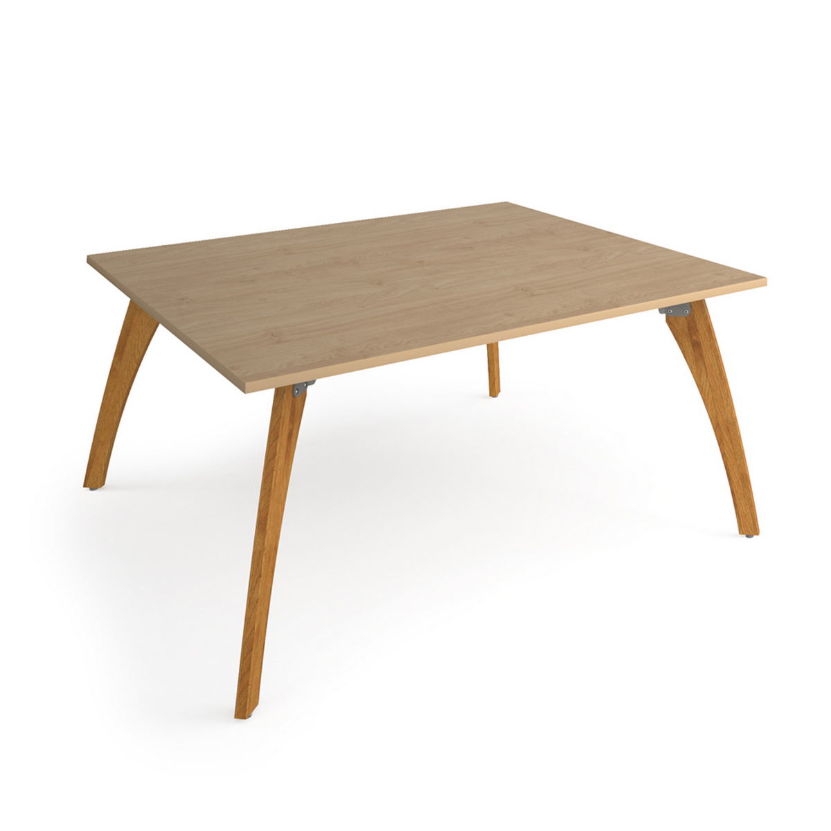 Picture of Enable worktable 1600mm x 1600mm deep with four solid oak legs - Kendal oak