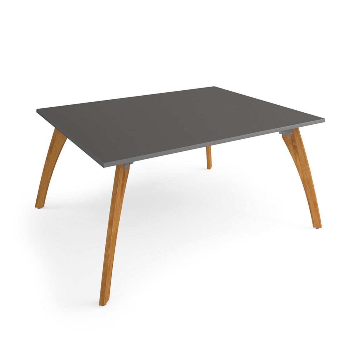 Picture of Enable worktable 1600mm x 1600mm deep with four solid oak legs - onyx grey