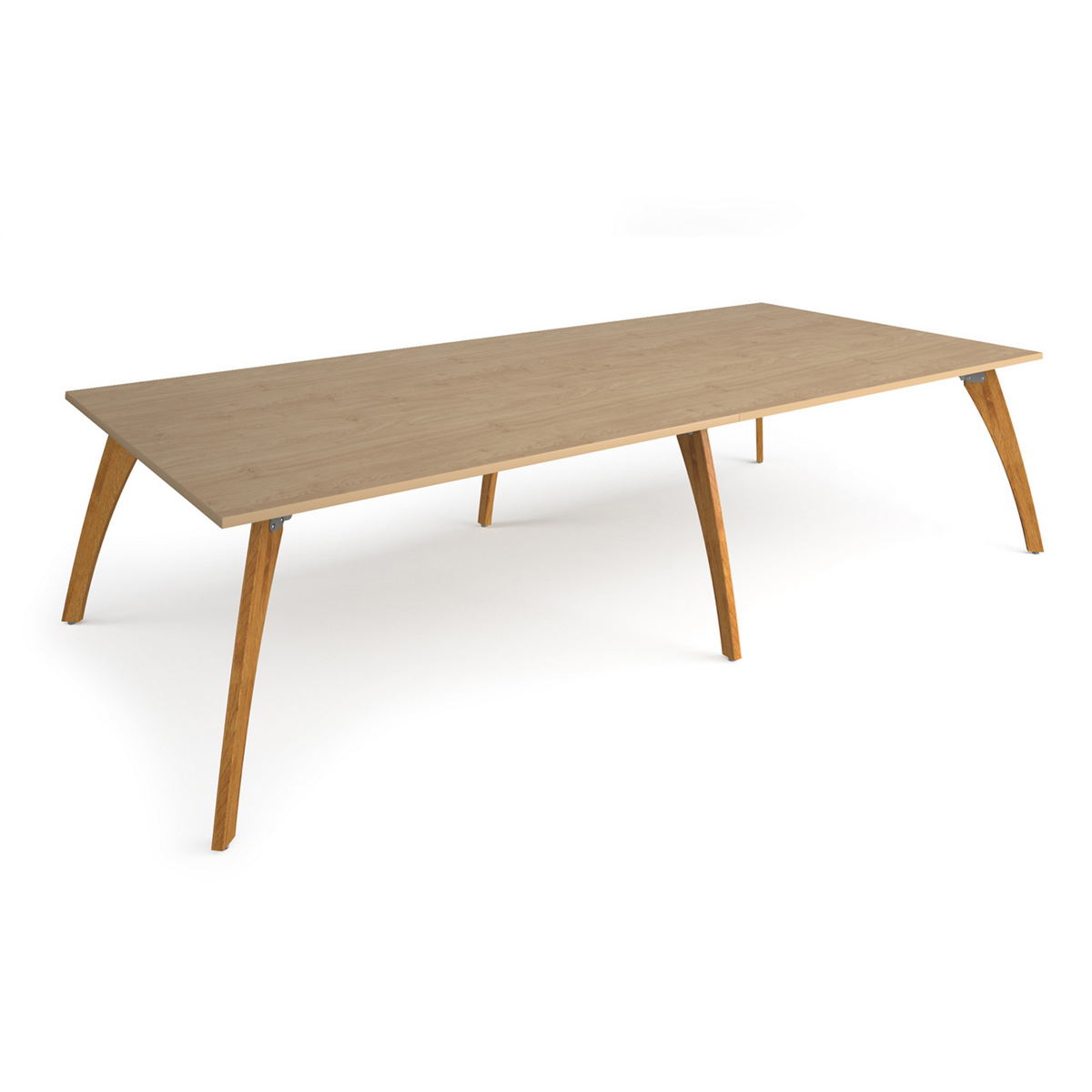 Picture of Enable worktable 3200mm x 1600mm deep with six solid oak legs - Kendal oak