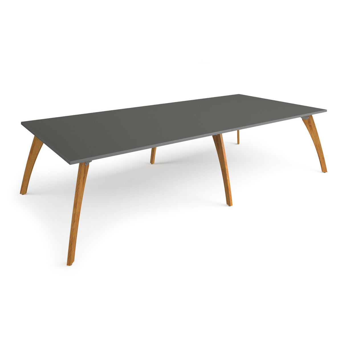 Picture of Enable worktable 3200mm x 1600mm deep with six solid oak legs - onyx grey