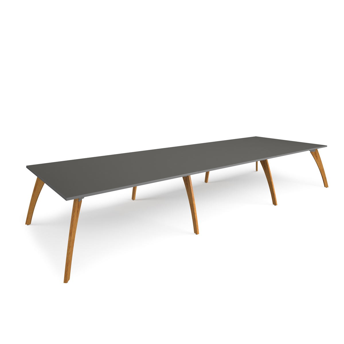 Picture of Enable worktable 4800mm x 1600mm deep with eight solid oak legs - onyx grey