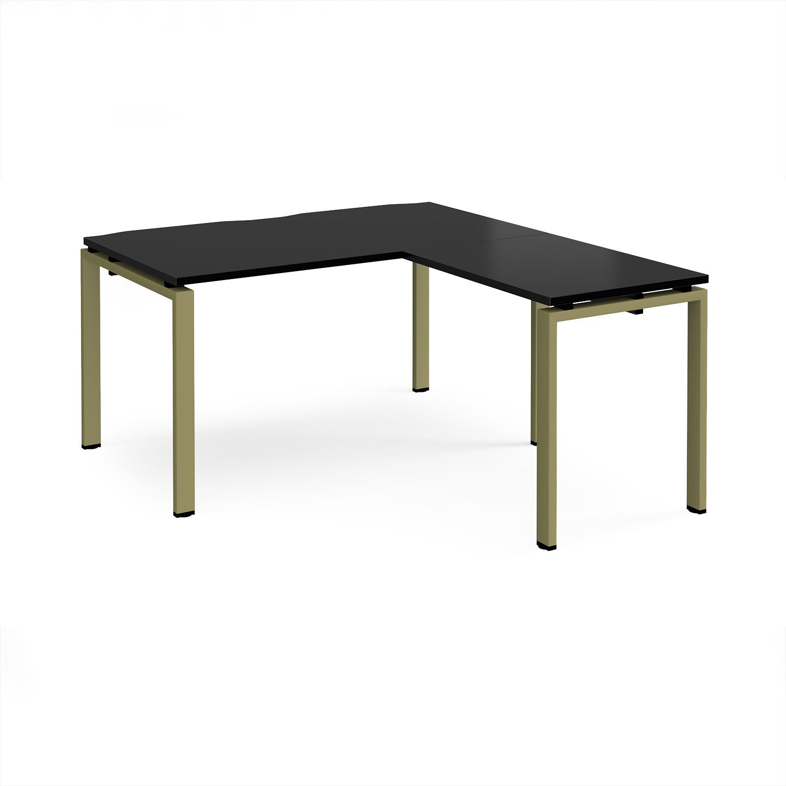 Picture of Adapt desk 1400mm x 800mm with 800mm return desk - green frame, black top