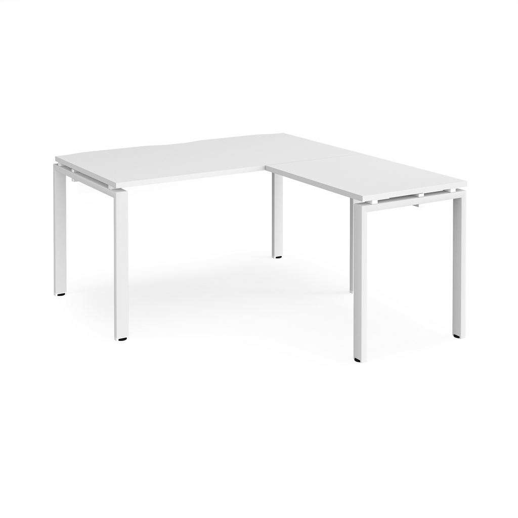 Picture of Adapt desk 1400mm x 800mm with 800mm return desk - white frame, white top