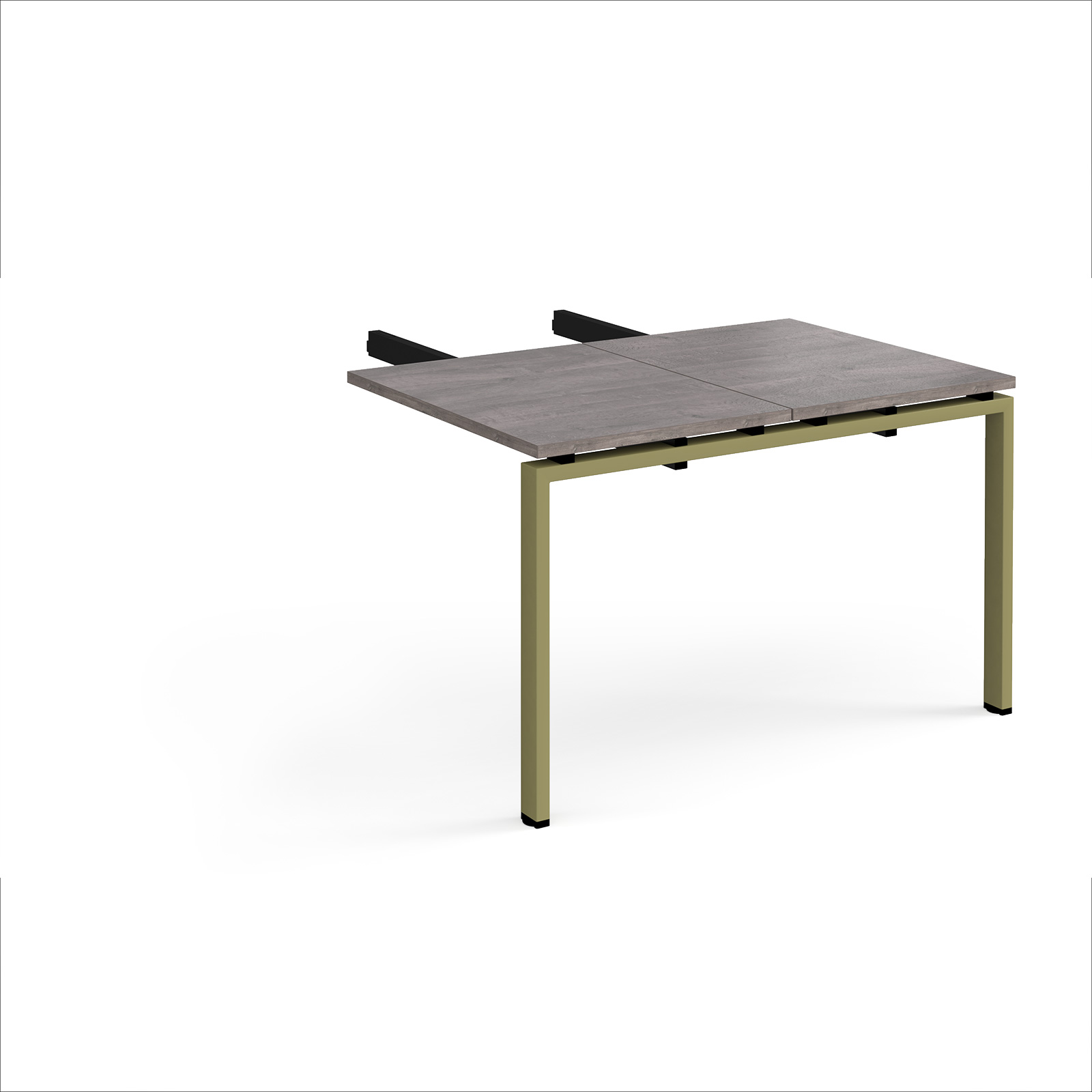 Picture of Adapt add on unit double return desk 800mm x 1200mm - green frame, Grey Oak Top