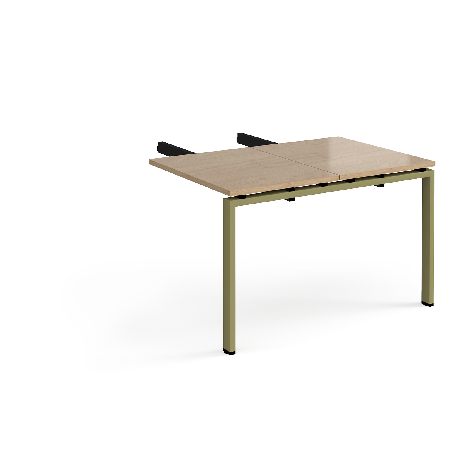 Picture of Adapt add on unit double return desk 800mm x 1200mm - green frame, Kendal Oak Top