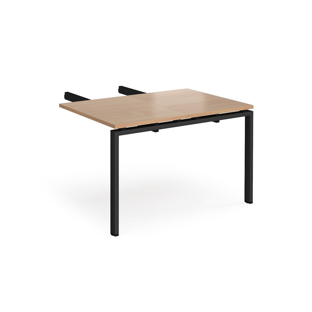 Picture of Adapt add on unit double return desk 800mm x 1200mm - black frame, oak top