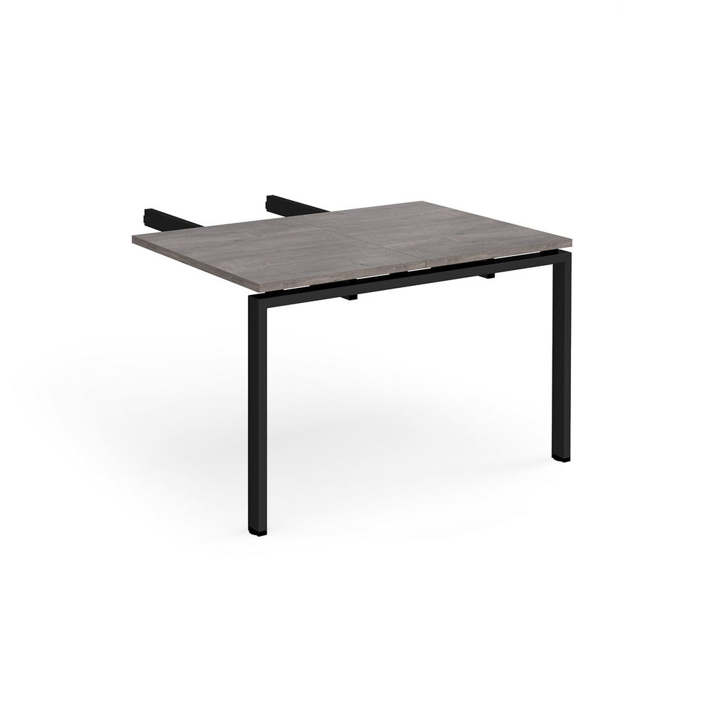 Picture of Adapt add on unit double return desk 800mm x 1200mm - black frame, grey oak top