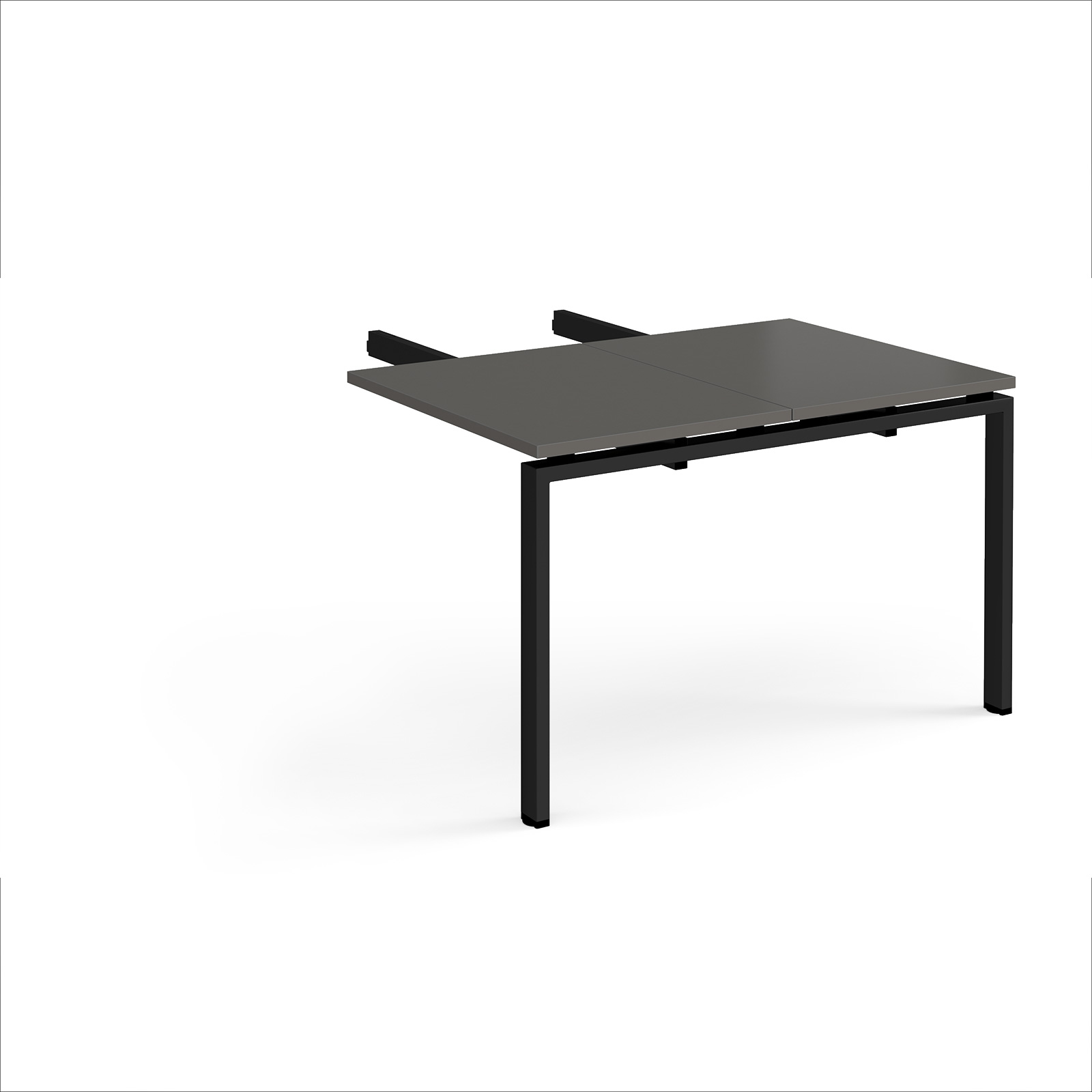 Picture of Adapt add on unit double return desk 800mm x 1200mm - black frame, storm grey top