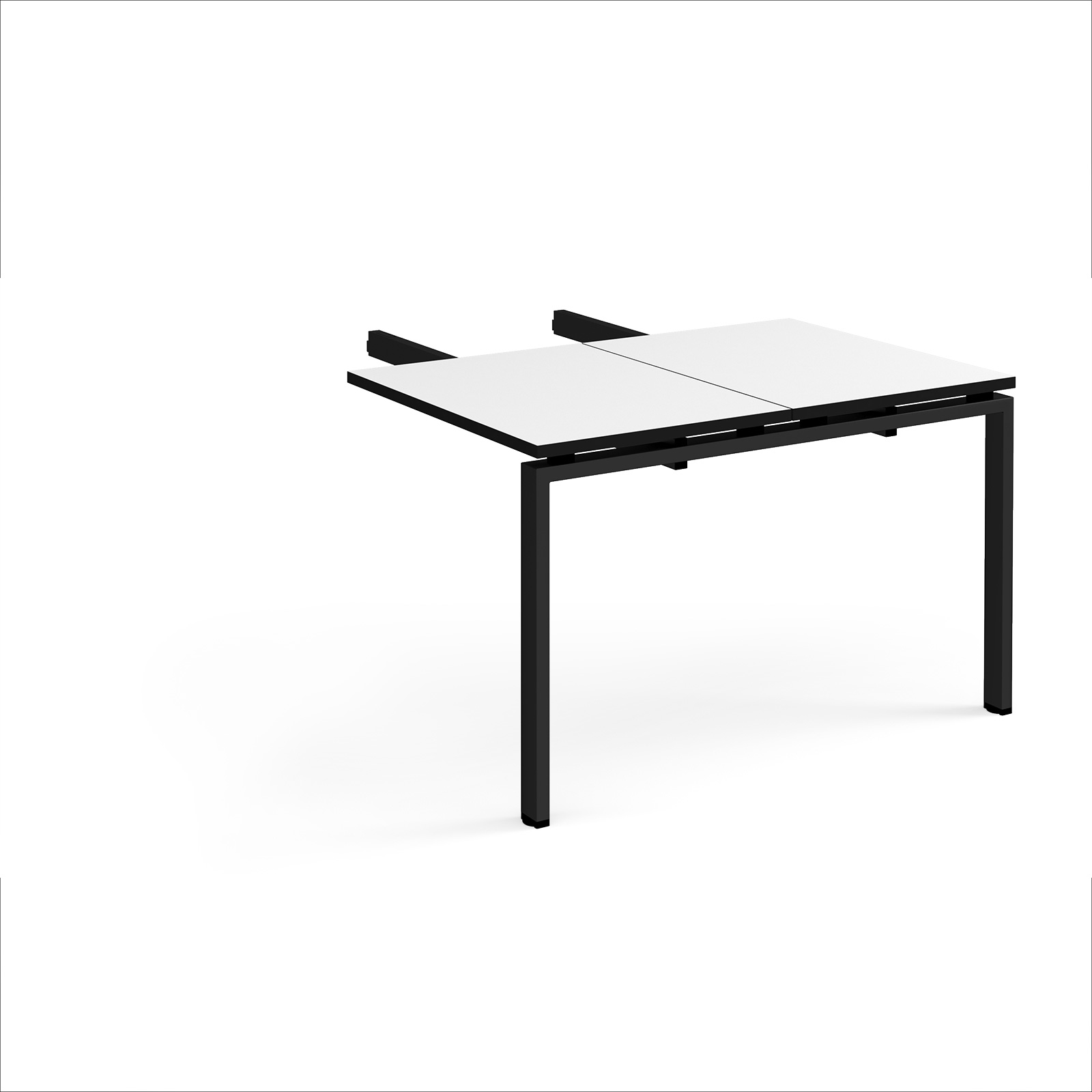 Picture of Adapt add on unit double return desk 800mm x 1200mm - black frame, White Top, black edge