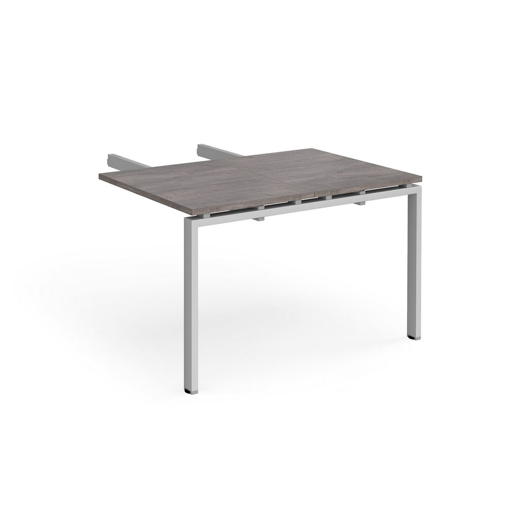 Picture of Adapt add on unit double return desk 800mm x 1200mm - silver frame, grey oak top